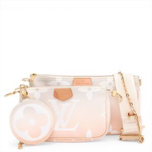 Louis Vuitton Multi Pochette Accessoires Giant Monogram Crossbody Bag Cream Pink